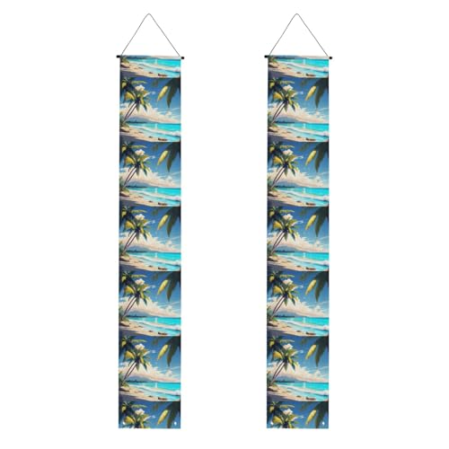 Palme über blauem Meer, Ozean-Druck, praktische Aufbewahrung, Pflege, Banner, Hintergrund, speziell für Feiern von KPXXAQT