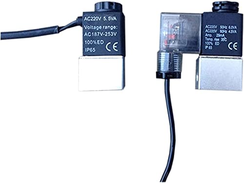1Pair 1/8 Inch Oil Air Compressor Solenoid Valve 220V 380V Unloader Relief Solenoid Valve Normally Cloesed Useful(With Indicator Light,380V) von KQCELQMKQ