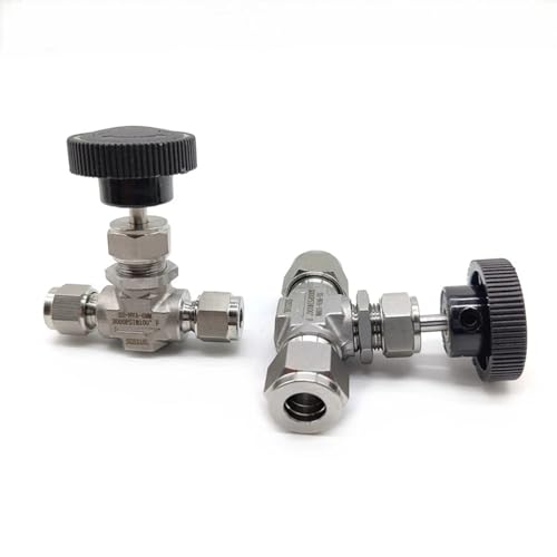 316L Stainless Steel Die Forging Double Ferrule Needle Valve 6mm 8mm 10mm Instrument Air Source Pipe Flow Regulating Valve(8 mm) von KQCELQMKQ