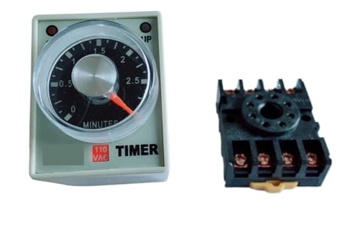 AH3-3 Time relay 12V/24V/36V/110V220V/380V Delay Timer Time Relay 8Pin with base 3S 6S 10S 30S 60S 3M 6M 10M 30M 60M(30M,110V) von KQCELQMKQ