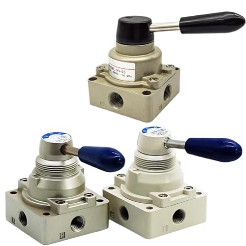KQCELQMKQ HV/K34R6/4HV Three-Position Four-Way Manual Reversing Air Valve Cylinder Control Hand Valve Pneumatic Switch Hand Valve (PC10-02andBSL-03) von KQCELQMKQ