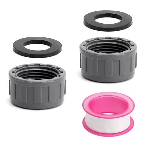 KQDRAVINE 2 Stück PVC-Gewindekappe 3/4'' mit Gummidichtungen mit 3m Teflonband, G3/4 PVC-Gewindekappe mit Gummidichtungen Rohrverschraubungskappe Gewinde für Abdichten von Verbindungen und Rohrenden von KQDRAVINE