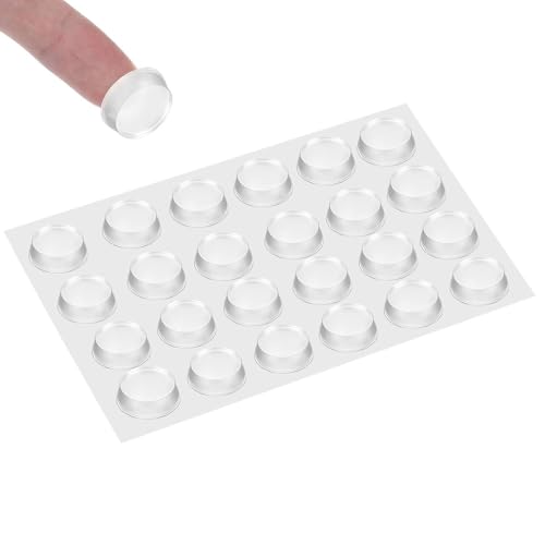 KQDRAVINE 24 Stück Anti Rutsch Pads für Glasplatte Tisch, Elastikpuffer Transparent, Gumminoppen für Glasplatten für Glastischplatten, Fotorahmen, Möbel, Küchenschränke, 5 mm Dick von KQDRAVINE