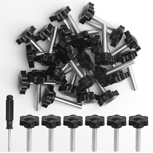 KQDRAVINE 25 Stück Flügelmutter M6 mit Schraubendreher, Sterngriffschraube M6 x30mm, Rändelschraube m6, Sterngriffmutter M6, Flügelschraube Für Werkstatt, Möbelbau, Elektronik, Handschrauben KQDRAVINE 25 Stück Flügelmutter M6 mit Schraubendreher, Sterngriffschraube M6 x30mm, Rändelschraube m6, Sterngriffmutter M6, Flügelschraube Für Werkstatt, Möbelbau, Elektronik, Handschrauben von KQDRAVINE