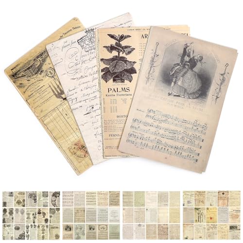 KQDRVINE 120 Blätter Scrapbook Papier 4 Stile Scrapbooking Papier,Vintage Bastelpapier Scrapbook Stickers Designpapier,DIY Bastelpapier Muster für Scrapbooks, Tagebücher, Notizbücher (14*20cm) von KQDRAVINE