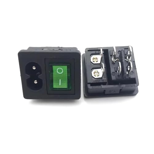 KQDRWBNX 10 stücke 250 V 20A Appliance Wippschalter Sicherung C8 Einlass AC Outlet Sicherungsschalter Stecker 2 Pin(B 10pcs) von KQDRWBNX