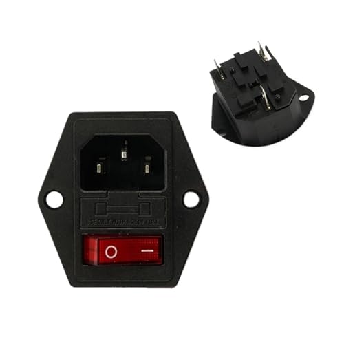 KQDRWBNX IEC320 C13 C14 Steckdose LED 250V Wippschalter Messing 10A C6 Stecker Computer Mount Sockel(1pcs,Type 15) von KQDRWBNX
