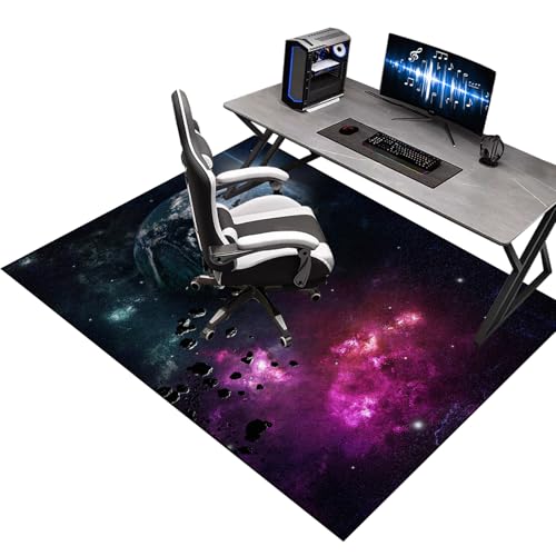 Bodenschutzmatte Bürostuhl Teppich, 100 x 140 cm Gaming Stuhlmatten, Unterlage Schreibtischstuhl, Bürostuhlmatte für Hartholzböden, Bürostuhl Unterlage für Stühle Hohe Dichte Anti-Silp Schutzmatte von KQIEJUY