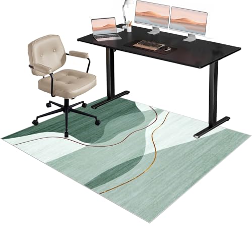KQIEJUY Bodenschutzmatte Bürostuhl Teppich Unterlage, Bodenschutzmatte Gaming, Gaming Teppich Stuhlunterlage, Computerstuhl Teppiche, Bürostuhl Unterlage für Stühle Hohe Dichte Anti-Silp 180 x 200 cm von KQIEJUY