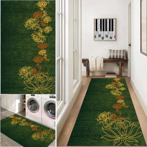 Teppich Läufer Rutschfester Küchenteppich-Läufer Flur Runner Teppiche Küchenläufer Matte Fußmatte Lang Teppichläufer Flur 40 x 200 cm Entryway Schlafzimmer Runner Teppich Bodenmatte Läufer Teppich von KQIEJUY