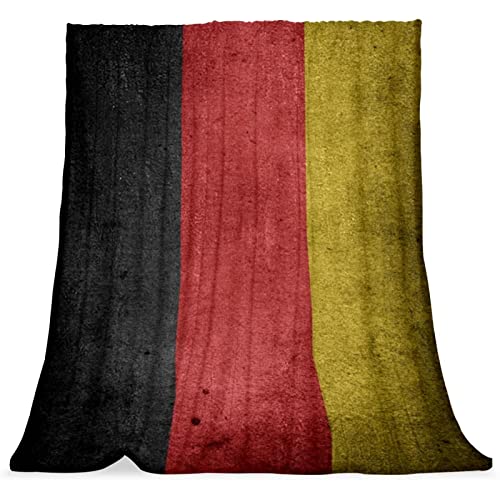 KQNZT Fleece-Decke, leicht, weich, gemütlich, Luxus-Bettdecke, Mikrofaser,Vintage deutsche Flagge von KQNZT