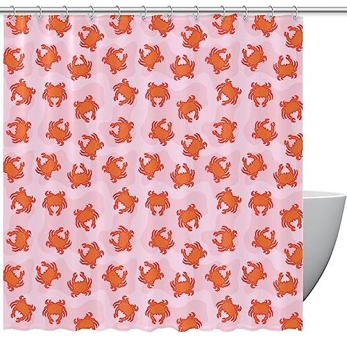 Stoff-Duschvorhang, wasserdichtes Design, Polyester, schnell trocknend, Duschvorhänge-Set für Badezimmer,Cartoon Krabbe Stoff-Duschvorhang, wasserdichtes Design, Polyester, schnell trocknend, Duschvorhänge-Set für Badezimmer,Cartoon Krabbe von KQNZT