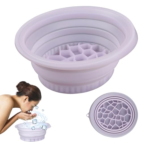 KQWVZ Face Ice Bath Bowl, Ice Facial Folding Washbasin, Eingebaute Eiswürfelschale Waschbecken, Quick Cooling Wash Basin, Portable Gesichts-Eisbad-Schüssel für Beruhigung der Haut, Kältetherapie von KQWVZ