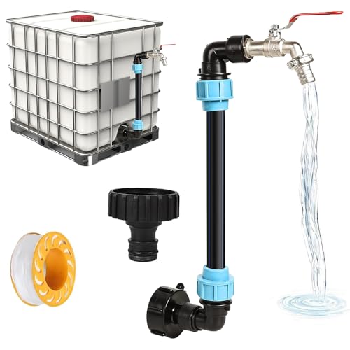 KQWVZ IBC Schwanenhals 3/4" Auslaufhahn, IBC Auslaufhahn Mit Schwanenhals Messing Wasserhahn, Tank, Wassertank Zubehör Schwanenhals, Für Regenwassertank, Wasserfass & Container Zubehör von KQWVZ