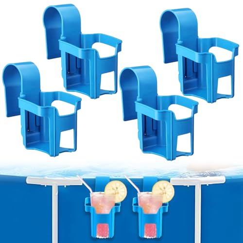 KQWVZ Pool Getränkehalter, 4 Kunststoff Getränkehalter Poolrand, Wasserbecher Hängehalter für Schwimmbecken, Poolside Dosenhalter für Abstellen von Getränken und Kleinen Gegenständen am Beckenrand von KQWVZ