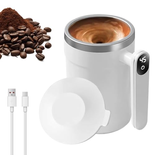 KQWVZ Selbstrührende Tasse, 400ml Automatische Magnetische Rührkaffeetasse, Selbstrührender Becher mit Temperaturanzeige, Automatic Magnetic Stirring Coffee Mug für Kaffee, Milch, Heiße Schokolade KQWVZ Selbstrührende Tasse, 400ml Automatische Magnetische Rührkaffeetasse, Selbstrührender Becher mit Temperaturanzeige, Automatic Magnetic Stirring Coffee Mug für Kaffee, Milch, Heiße Schokolade von KQWVZ
