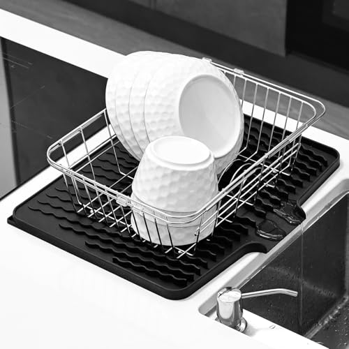 KR KITCHENRAKU Abtropfmatte Geschirr 40x33cm, Schwarz von KR KITCHENRAKU