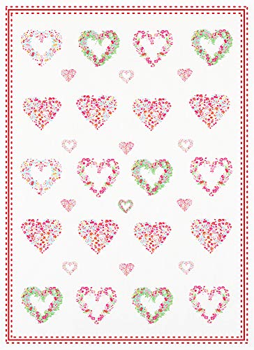 KRACHT since 1810 Halbleinen bedrucktes Küchentuch, 2er Set, Blumenherzen, 68,6 x 50,8 cm, weich, saugfähig, antistatisch und fleckenabweisend, 50/50 Leinen- und Baumwollmischung KRACHT since 1810 Halbleinen bedrucktes Küchentuch, 2er Set, Blumenherzen, 68,6 x 50,8 cm, weich, saugfähig, antistatisch und fleckenabweisend, 50/50 Leinen- und Baumwollmischung von Kracht seit 1810