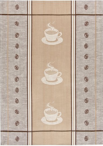 Kracht 3er Pack Halbleinen Geschirrtuch 50x70 Espresso 2-237-12 braun von KRACHT