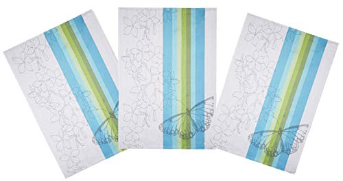 Kracht 3er Pack Halbleinen Geschirrtuch 50x70 Schmetterling 2-412-11 blau von Kracht seit 1810