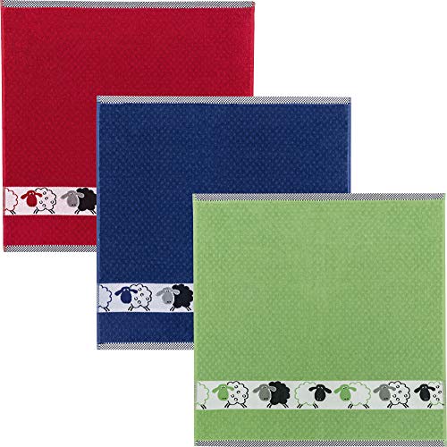 Kracht Frottier-Geschirrtuch "Schäfchen" 3er-Pack Baumwolle Schafe Größe 50x50 cm Kracht Frottier-Geschirrtuch "Schäfchen" 3er-Pack Baumwolle Schafe Größe 50x50 cm von KRACHT