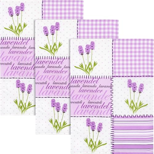 Kracht Geschirrtuch 3er-Pack Halbleinen Lavendel Größe 50x70 cm von KRACHT