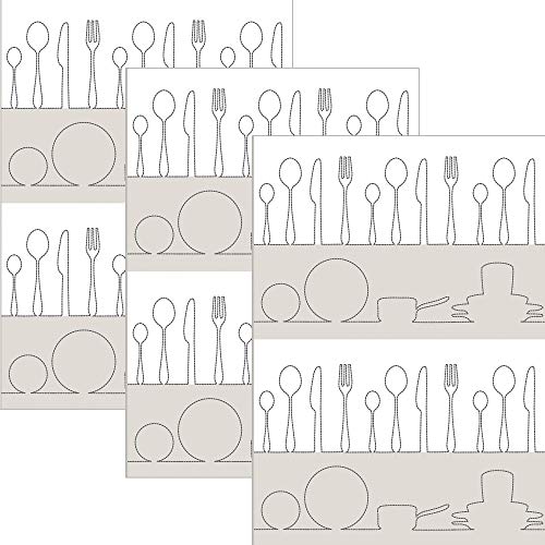 Kracht Geschirrtuch im 3er-Pack Halbleinen Besteck Größe 50x70 cm von KRACHT