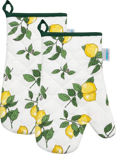 Kracht Ofenhandschuh "Zitronen" 2er-Pack gelb-grün Größe 20x30 cm von KRACHT
