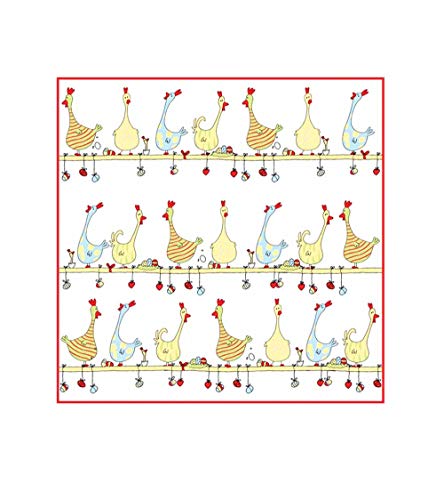 Reduziert: Kracht - Geschirrtücher für Ostern, aus Frottier; Hühner auf der Stange; 2er Pack, 50x50 cm von KRACHT