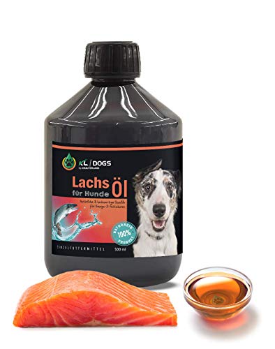Kräuterland Lachsöl für Hunde - 500ml Fischöl aus skandinavischem Lachs, rein, naturbelassen - Omega 3 Barf Öl in Premium Qualität Kräuterland Lachsöl für Hunde - 500ml Fischöl aus skandinavischem Lachs, rein, naturbelassen - Omega 3 Barf Öl in Premium Qualität von KRÄUTERLAND N A T U R - Ö L M Ü H L E