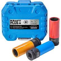 Kraftplus - K.113-0103 Kraft-Schoneinsatz-Satz 1/2' Alufelgen sw 17 / 19 / 21 mm Schoneinsätze Schlagschrauber Nüsse von KRAFTPLUS