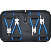 K.105-4150 Sprengringzange Satz 150 mm Seegeringzange Sicherungsringzange Set gerade gebogen - 4 tlg. - Mit Tasche - Kraftplus von KRAFTPLUS