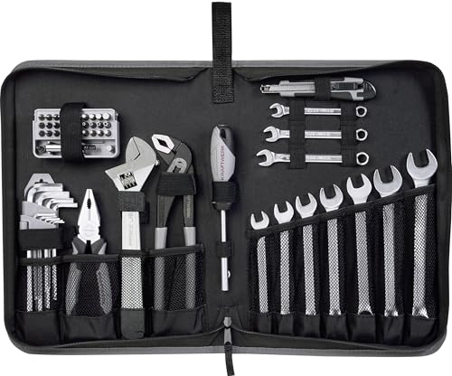 KRAFTWERK Werkzeugmappe 57-tlg. mit 33-tlg. Bit Set | Werkzeug Set mit Zangen Set | Werkzeugtasche gefüllt mit Ring-Maulschlüssel 8-19 mm | KRAFTWERK Werkzeugset Art. Nr.: 208.100.000 von KRAFTWERK