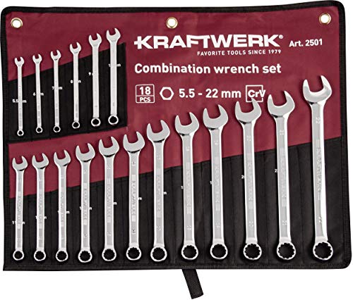 Kraftwerk 3501-57R 18-teilig COMBI Gabelringschlüsselsatz 5.5-22 mm von KRAFTWERK