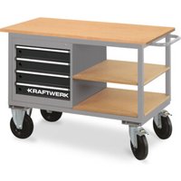 Kraftwerk Werkstattwagen mit 4 Schubladen und 2 Ablageböden, 835x1300x600 mm, 89 KG von KRAFTWERK