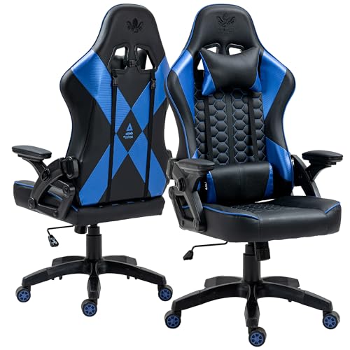 KRAKEN CHAIRS Gaming Stuhl Kunstleder - Schwarz - Bürostuhl - Ergonomisch Computer Stuhl Gamer - 130 kg Belastbarkeit - Gamerstuhl - Gamingsessel - Gaming Chair Ergonomic - Gamingstuhl - PC-Stuhl von KRAKEN CHAIRS