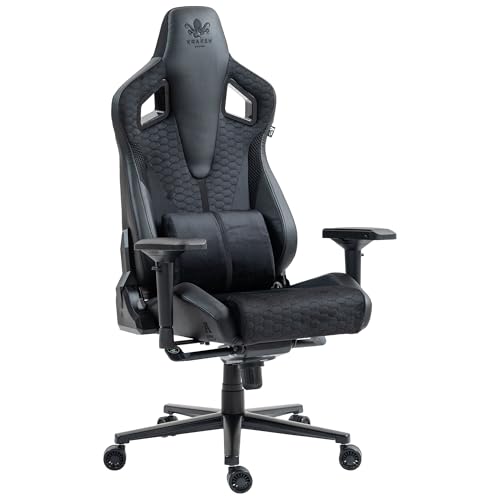KRAKEN CHAIRS Gaming Stuhl Stoff - Schwarz - Bürostuhl - Ergonomisch Computer Stuhl Gamer - 150 kg Belastbarkeit - Gamerstuhl - Gamingsessel - Gaming Chair Ergonomic - Gamingstuhl - PC-Stuhl von KRAKEN CHAIRS