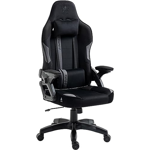 KRAKEN CHAIRS Gaming Stuhl Stoff - Schwarz-Grau - Bürostuhl - Ergonomisch Computer Stuhl Gamer - 130 kg Belastbarkeit - Gamerstuhl - Gamingsessel - Gaming Chair Ergonomic - Gamingstuhl - PC-Stuhl von KRAKEN CHAIRS