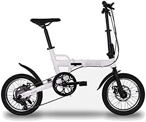 KRASS Fahrrad Faltrad Aluminiumlegierung Ultraleichtes Faltrad 16-Zoll-Geschwindigkeit Faltrad,Weiss,Collector88 von KRASS