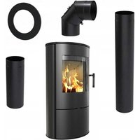 KAMINOFEN AUS STAHL KRATKI ROLLO Ø 150 7 KW Satz von KRATKI