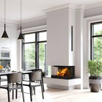 Kamineinsatz KRATKI NBC 800/400 10 kW Ø 200 mit Schiebetür schwarz Verkleidung mit Türfeder von KRATKI