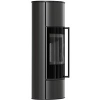 Kaminofen aus Stahl KRATKI ERIK Hoch Ø 150 5,5 kW schwarz Verkleidung mit Türfeder von KRATKI