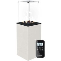 Kratki - Gaskamin patio mini Glas Weiss Ferngesteuert Gasheizgerät Wärmelampe 4-8,2 kW von KRATKI