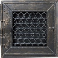 Kratki - Kamin Ofen Lüftungsgitter retro Graphit 19x19 1 Flügel Tür Luftgitter Gitter von KRATKI