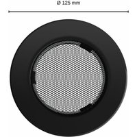 Kratki - Lüftungsgitter rund Warmluftgitter Kaltluftgitter Durchmesser 125 mm schwarz von KRATKI