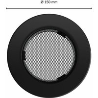 Kratki Lüftungsgitter rund Warmluftgitter Kaltluftgitter Durchmesser 150 mm schwarz von KRATKI