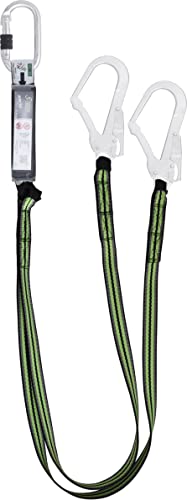 Kratos Safety Y-Verbindungsmittel aus Gurtband mit Falldämpfer, 1,80 m, mit Karabiner und Zwei Gerüsthaken, EN355, PSA von Kratos Safety