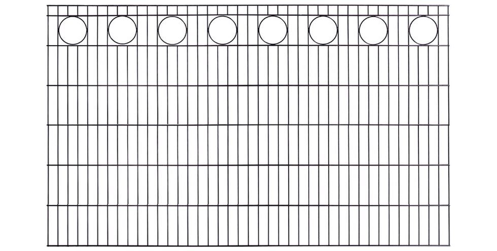 KRAUS Doppelstabmattenzaun Schmuckmatte-60x40, (Set), anthrazit, 120 cm hoch, 10 Elemente für 20 m, 11 Pfosten von KRAUS