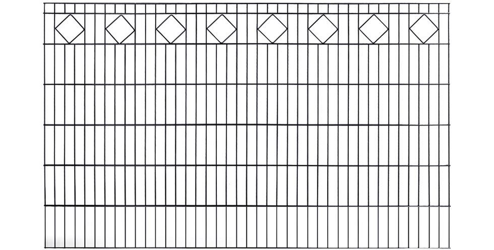 KRAUS Doppelstabmattenzaun Schmuckmatte-60x40, anthrazit, 120 cm hoch, 2 m Verlängerungsmatte, 1 Pfosten von KRAUS