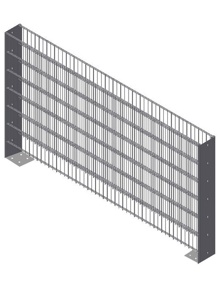 KRAUS Gabionenzaun Gabione-200, (Set), anthrazit, 123 cm hoch, 2 Elemente für 2 m, 2 Pfosten 124 cm von KRAUS